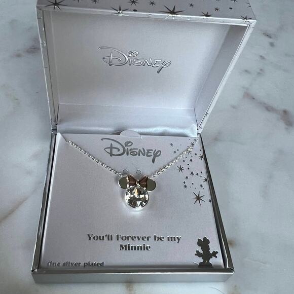 Disney Fine Silver "You'll Forever Be My Minnie" Mouse Necklace - Picture 5 of 8